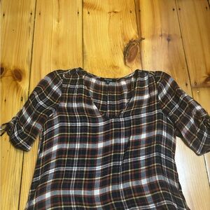 Madewell Light Weight Plaid Top XXS
